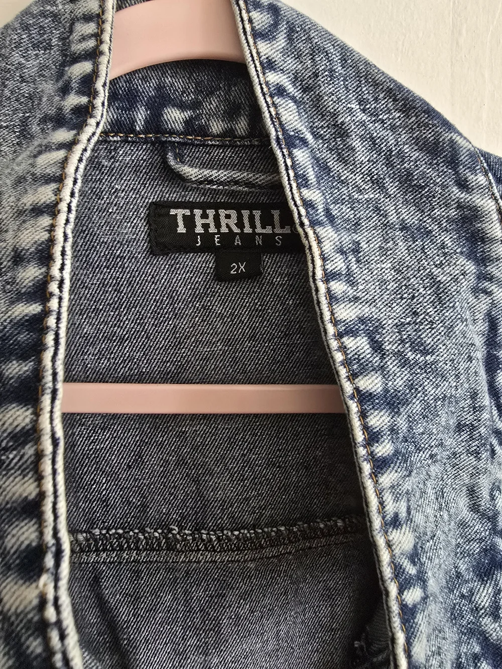Thrill Acid-Wash Blue Denim Jacket - Picture 2 of 4